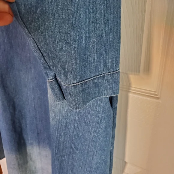 Cottagecore Denim Blue Dress Minimalist Retro Sheath With Pockets 2XL Wang Yi Ge - Picture 3 of 12